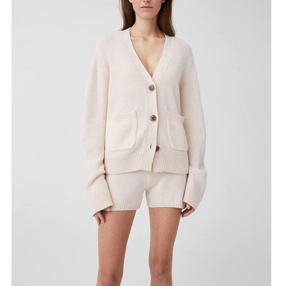 Lisa Yang Winnie Shorts 100% Cashmere Pearl Warm Cream Size 0 Extra Small NWT - Picture 7 of 15